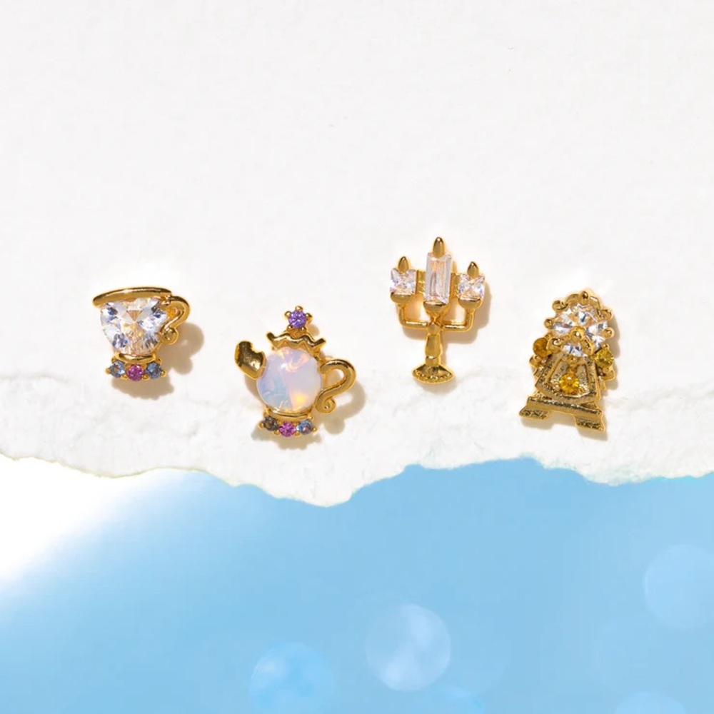 Beauty and the beast earrings rhinestones diamond